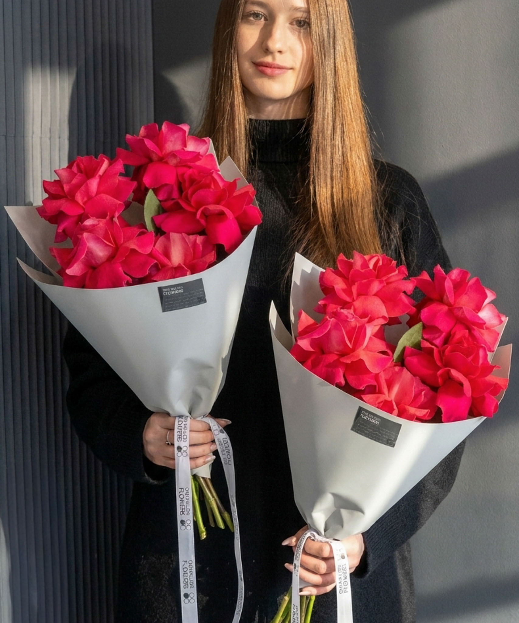 Букет из 5 французских роз "Пинк Флойд" Эквадор