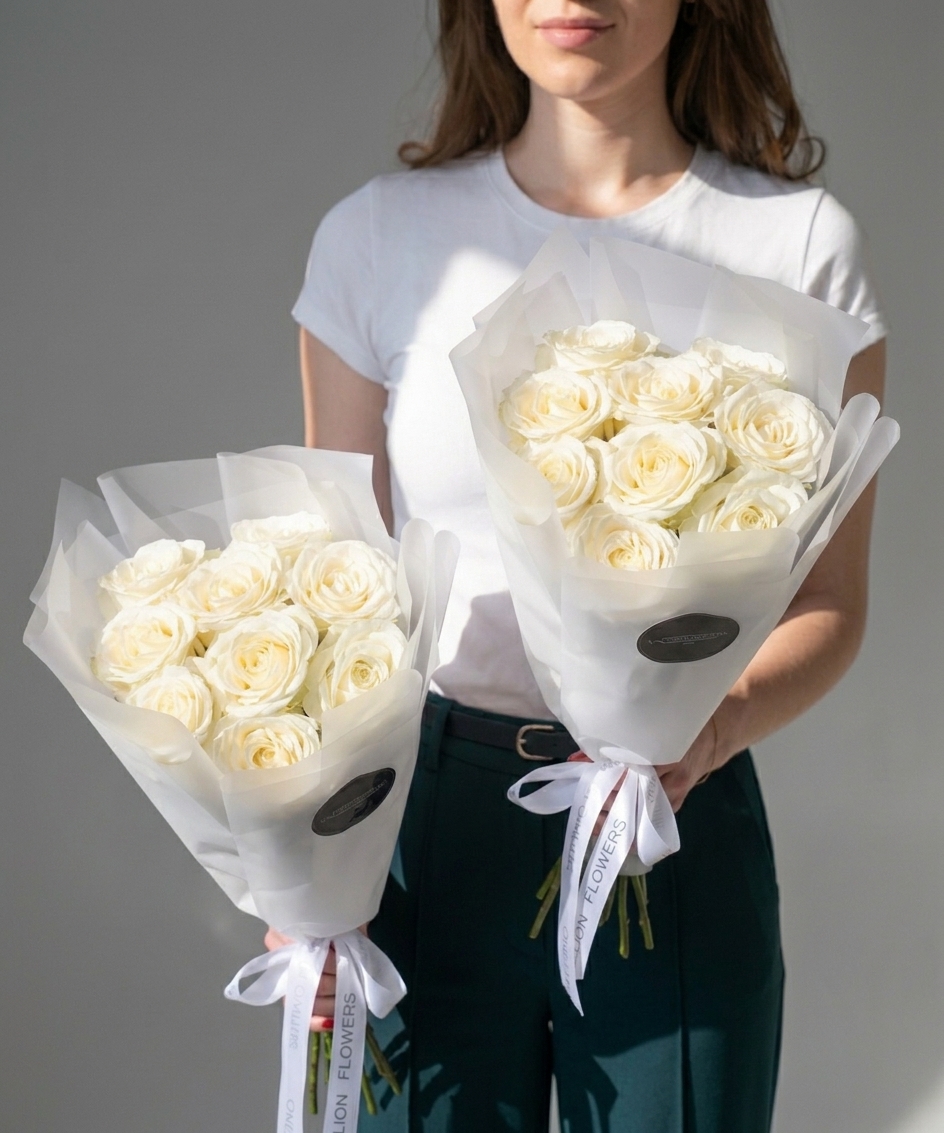 Букет из 9 "Аваланш" Mate 40 см